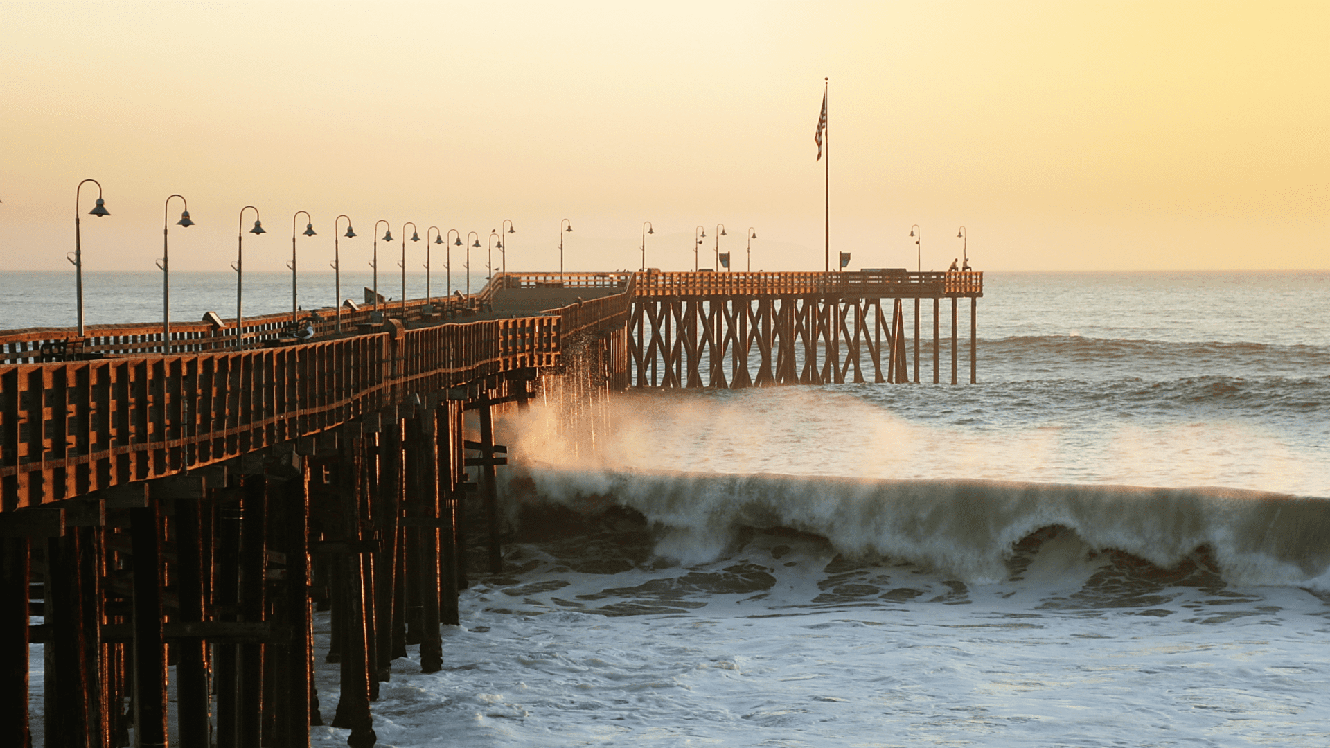 sunset with waves