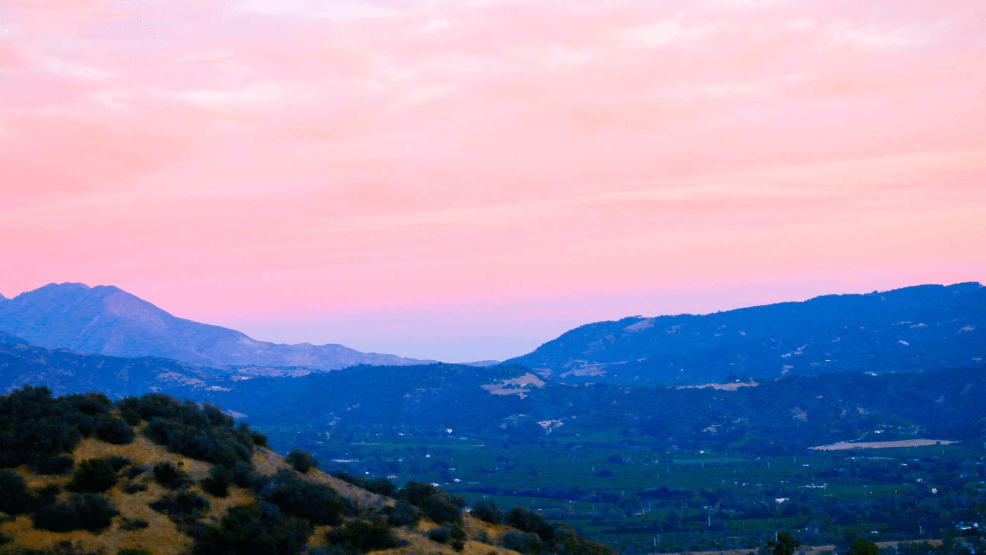 mountains view with beautiful sunset